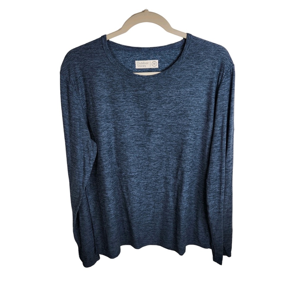 Outdoor Voices Women's Long‎ Sleeve Top Size Medium Heathered Blue Spacedye